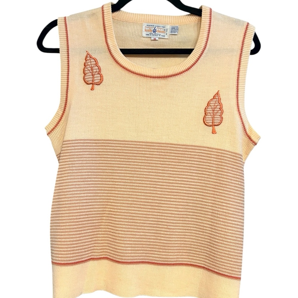 Unique Vintage Cream and Orange Vest